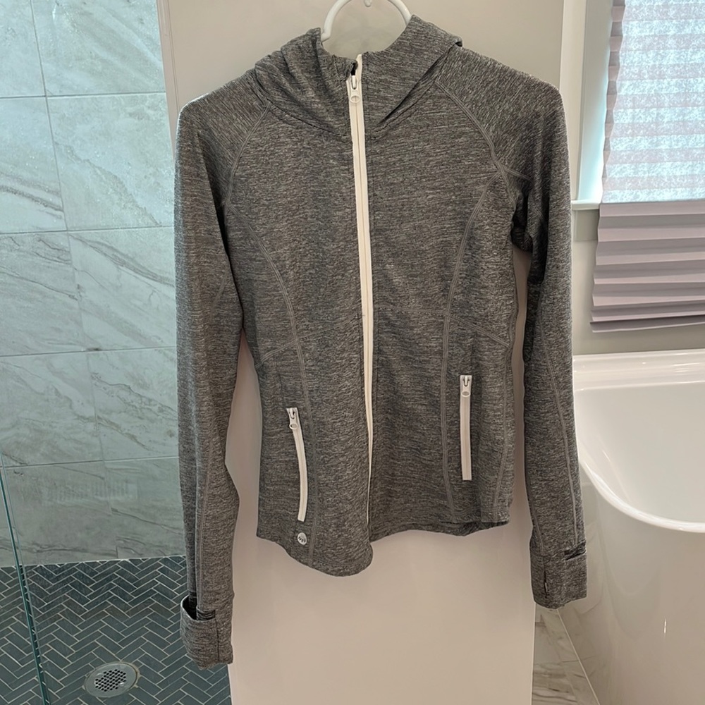 Senita fitted workout jacket with hood